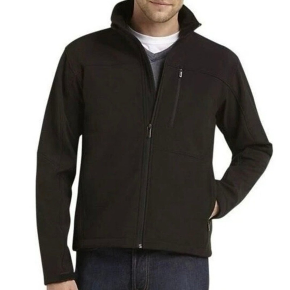 Tumi T-Tech Mens Black Softshell Full Zip Quilted Lined Jacket